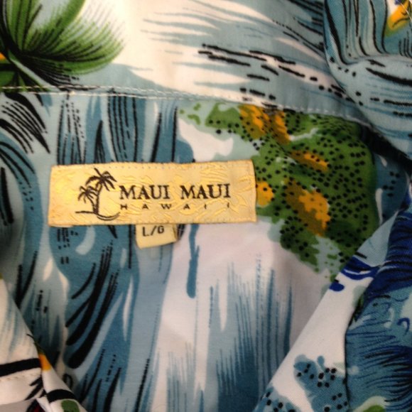 Maui Maui Men's Large Hawaiian Shirt Sailing Beach - Picture 2 of 7